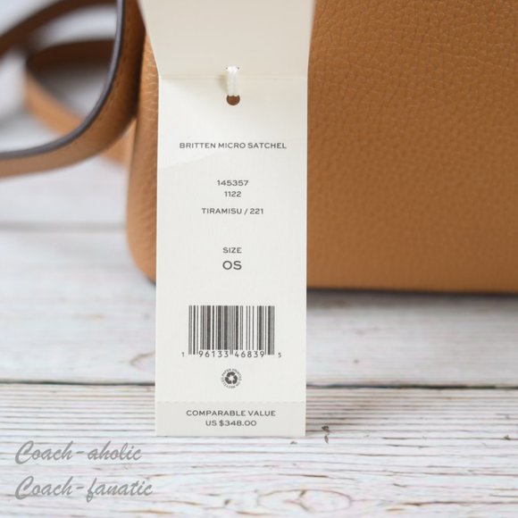 NWT Tory Burch Britten Micro Satchel Leather Crossbody in Tiramisu - Picture 8 of 11